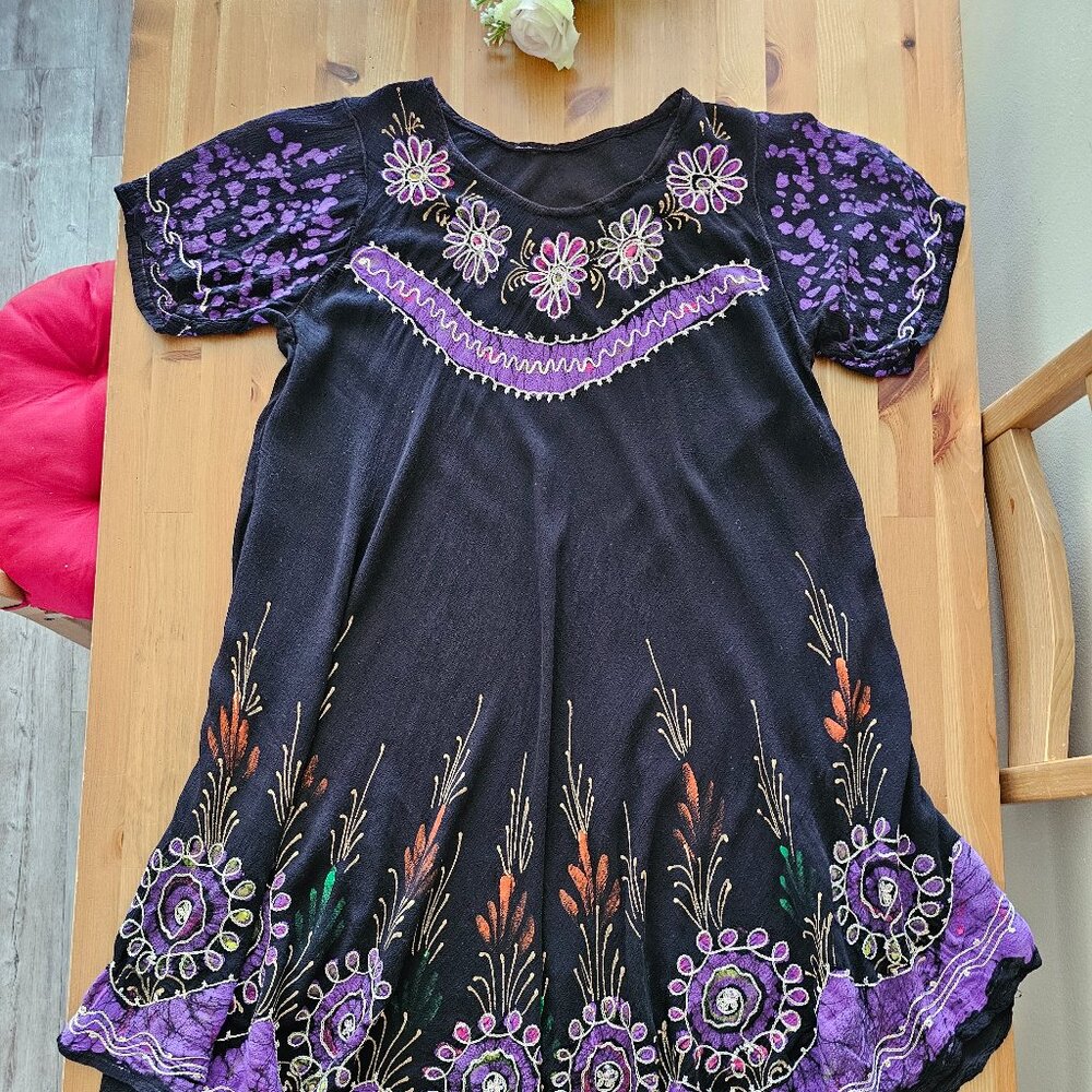 Women Hindus Summer short Sleeve Dress - Picture 10 of 12